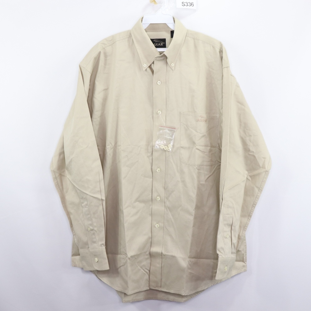 New Jaguar Racing Mens Medium Button Up Shirt Tan